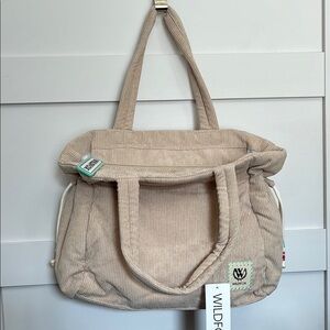 Wildfox Tan Travel Bag with Soft Fabric and Slouchy Shape
